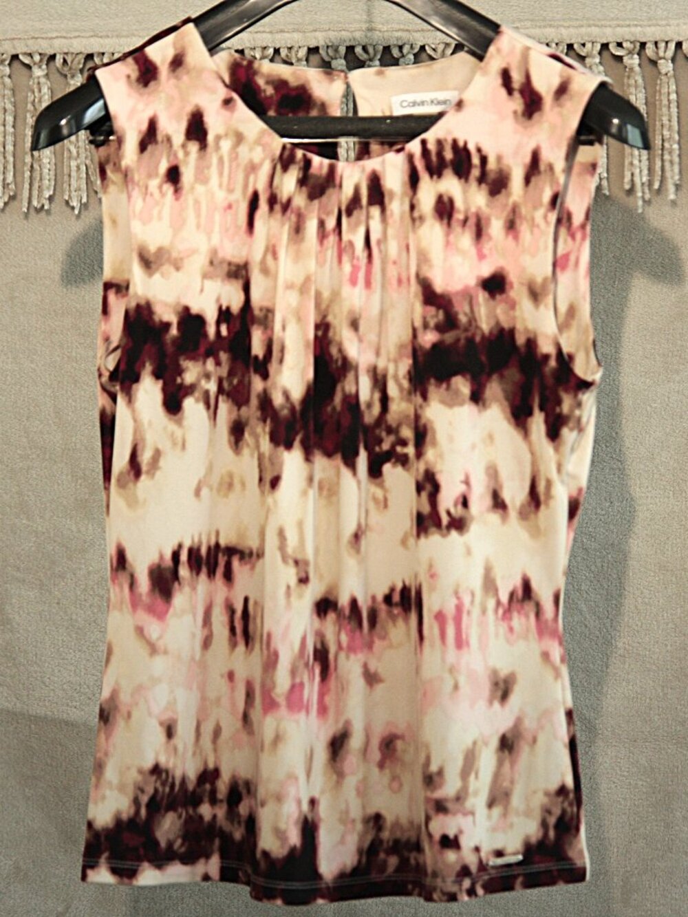 Calvin Klein Pleated Neckline Blouse